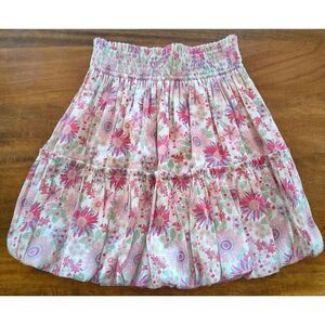 Entro Bubble skirt pink blue floral boho cottage core festival Size Large